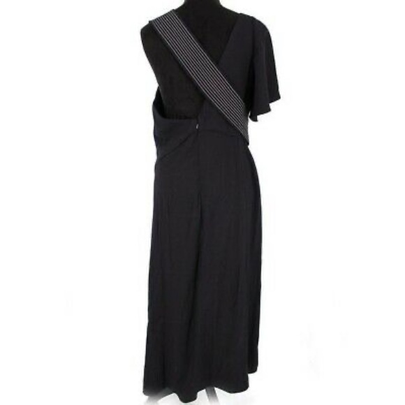NWT Carolina Herrera Layered Ruffle Black Midi Dress - Picture 4 of 8